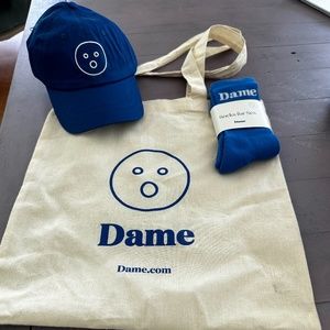 Dame hat socks and a small tote bag NEW